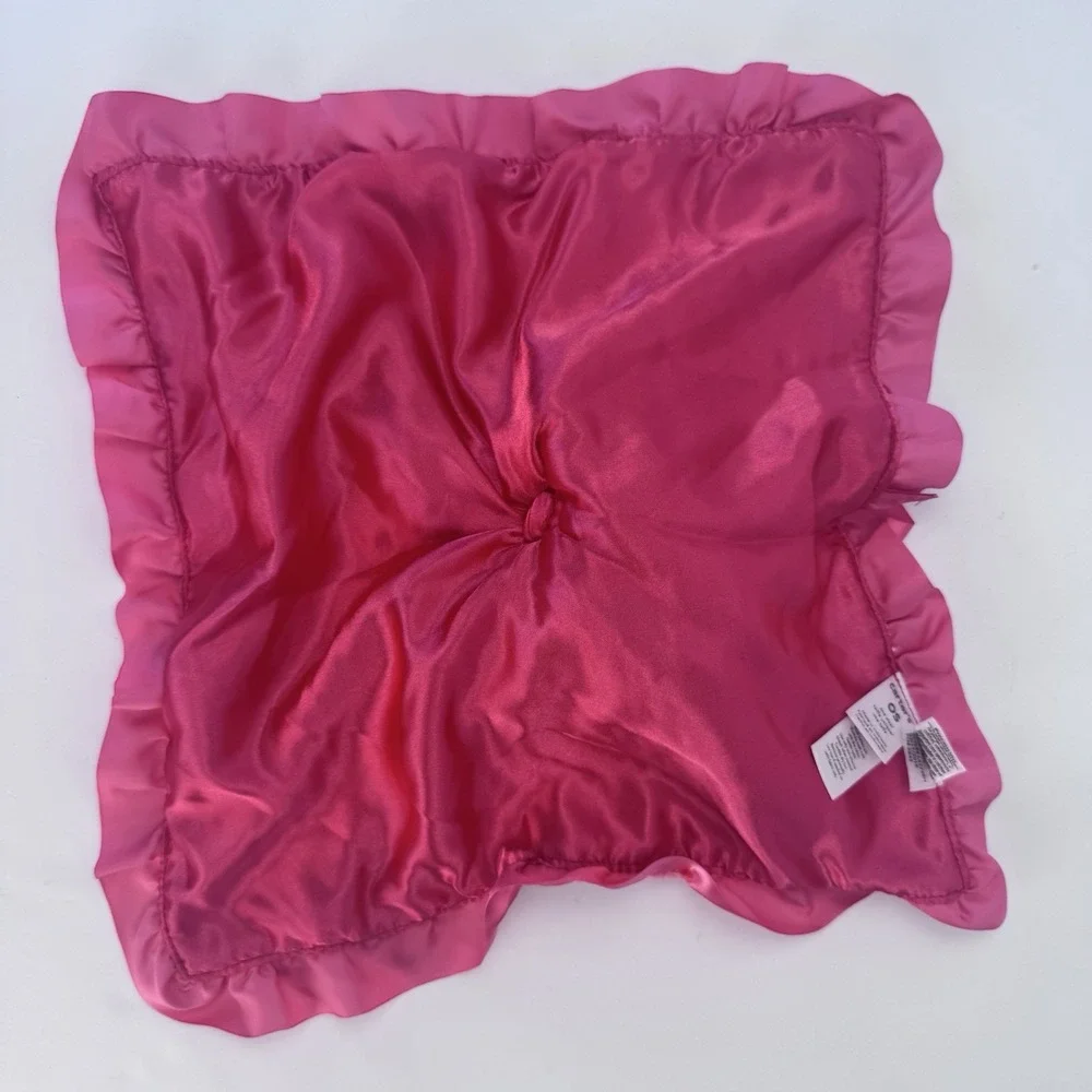 Pink Security Blanket by Carters Rattle Doll Silky Lovey Baby Brown Hair Gift